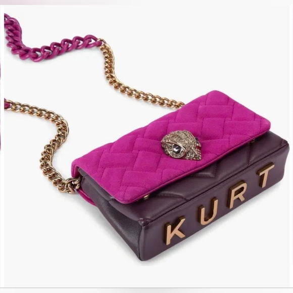 NWT Kurt Geiger Mini Kensington Quilted Suede Crossbody Bag - Picture 3 of 14